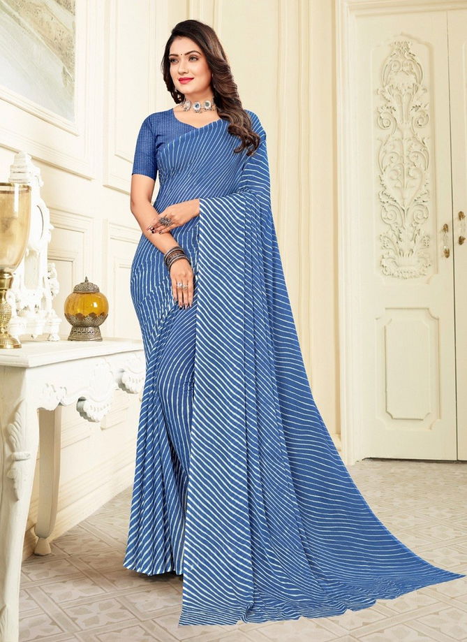 Blue Colour Star Chiffon Vol 113 By Ruchi Chiffon Saree Catalog 21310 D