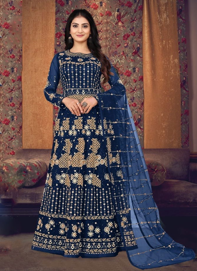 Blue Colour Swagat 628 Colours Gown Catalog 628 C