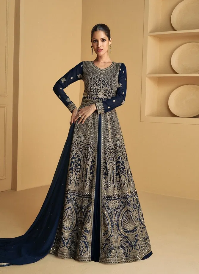 Tareef By Aashirwad Pure Georgette Wholesale Gown With Dupatta Suppliers In Mumbai