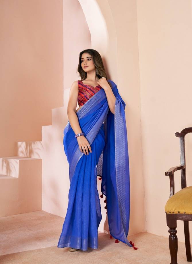 Grassy By Sr Linen Printed Daily Wear Saree Wholesale Price In Surat