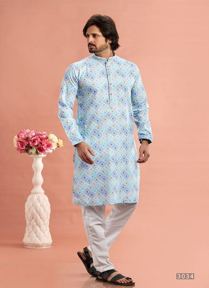 Function Mens Wear Printed Cotton Stright Kurta Pajama Suppliers In India