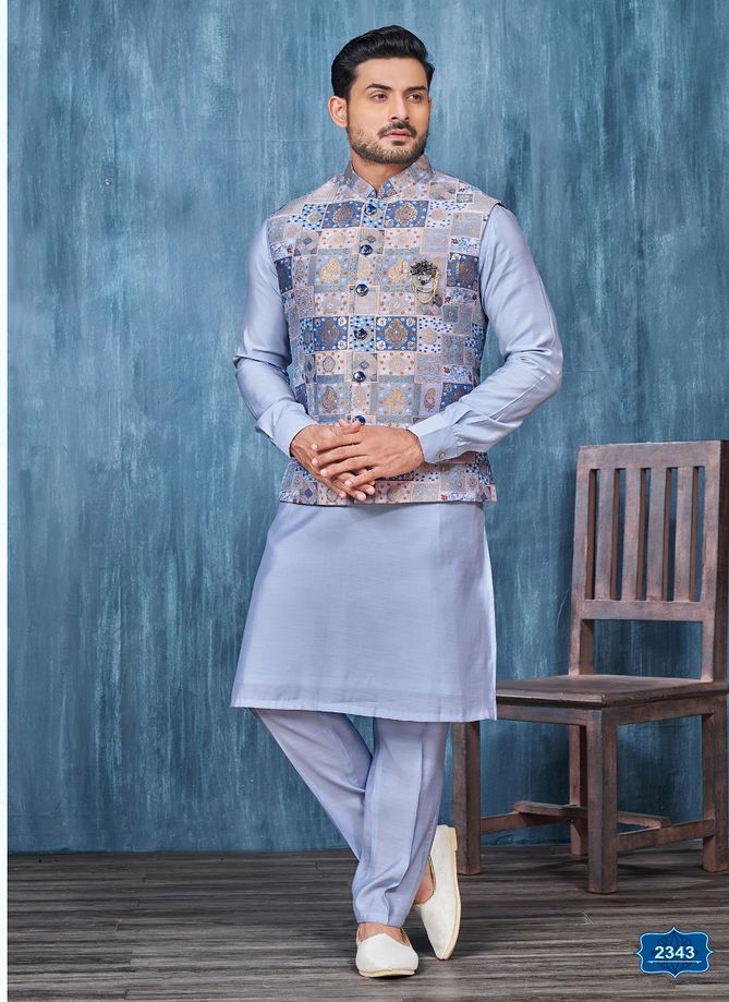 Function Wear Mens Modi Jacket Kurta Pajama Wholesale Market In Surat With Price