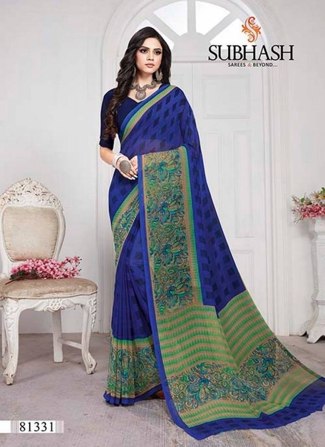 Subhash Saree New Year Designer Printed Georgette Elegant Daily Wear Simple Low Range Saree Collections