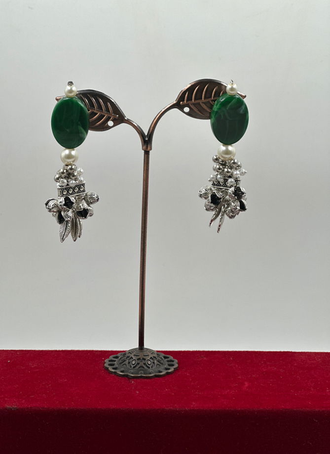 Bottle Green Colour Festive Wear 842 To 850 Earrings Catalog 850