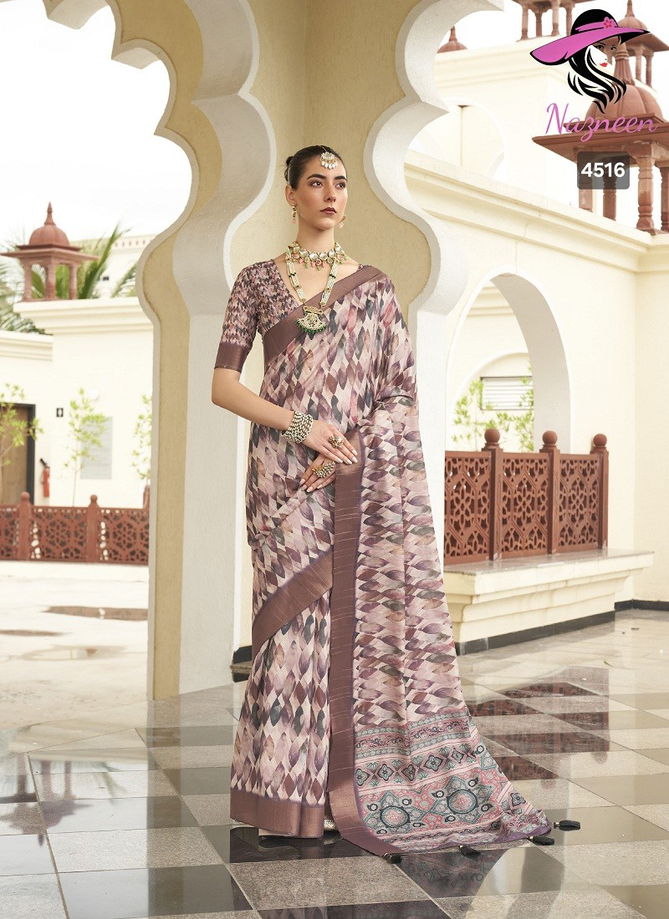 Nirvi By Nazneen Silk Digital Printed Designer Saree Catalog