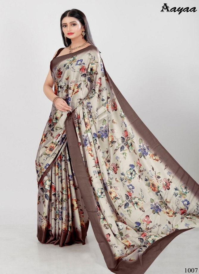 Aaradhna Vol 1 By Aayaa Satin Digital Printed Designer Saree Catalog