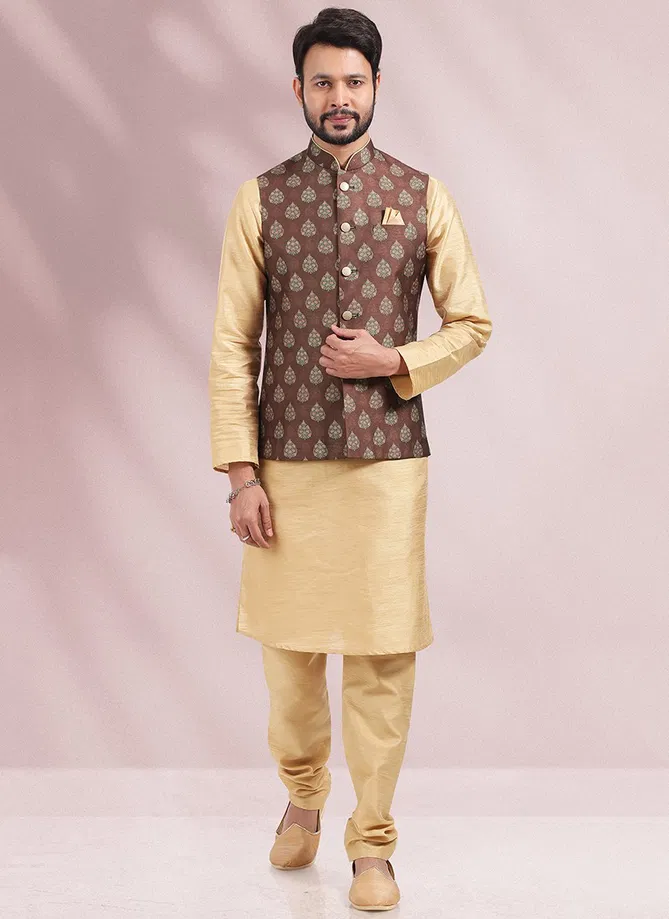 Ethnic Wear Wholesale Kurta Pajama With Jacket Catalog