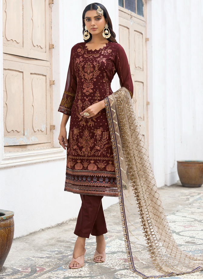 Brown Colour Inayat By FK Fashion 2011 To 2016 Pakistani Salwar Suits Catalog 2011