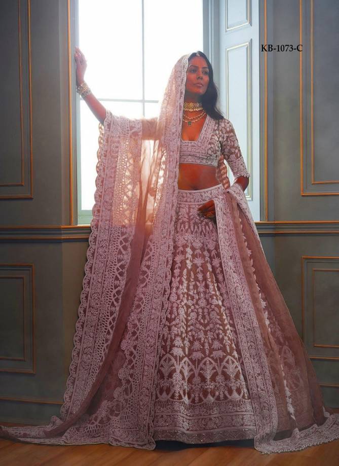 KB 1073 A To D Party Wear Heavy butterfly Net Bridal Lehenga Choli Orders In India