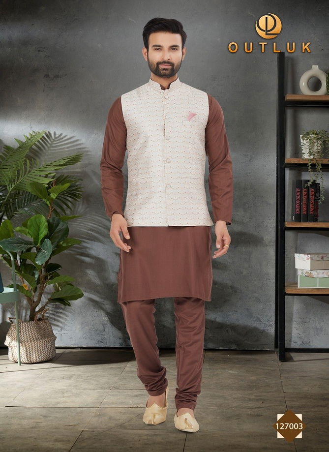 Outlook Vol 127 Wedding Mens Modi Jacket Kurta Pajama Wholesale Market In Surat 