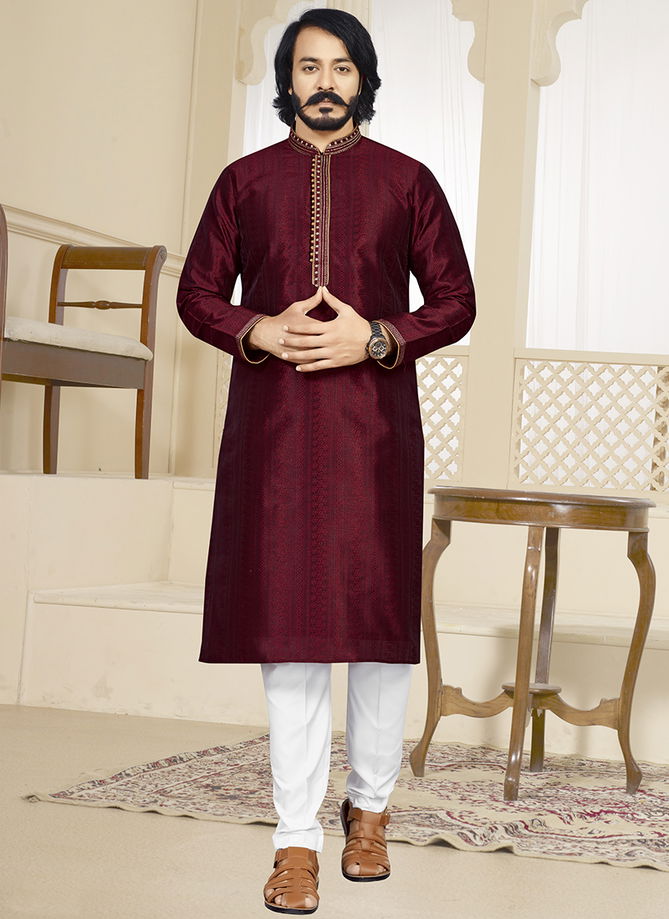 Brown Colour Outluk 119 Festive Wear Mens Kurta Pajama Catalog 119008