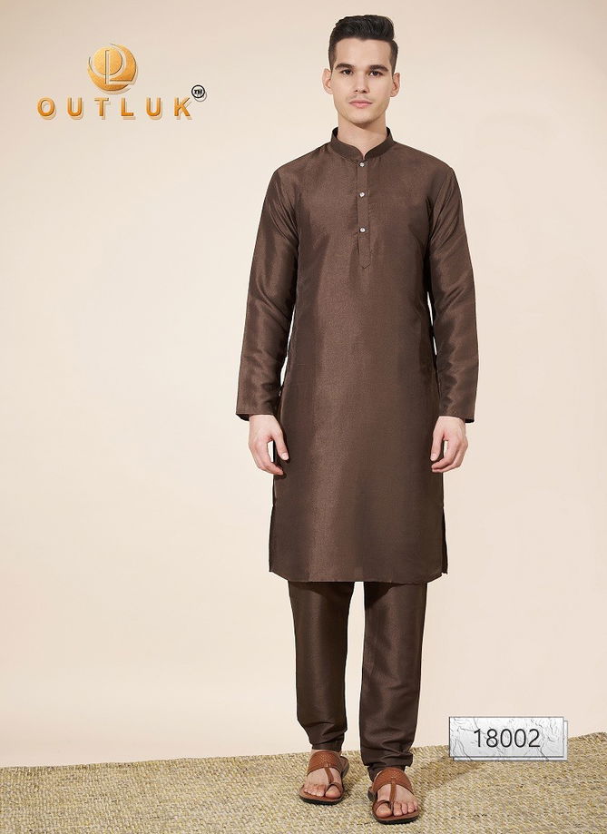 Outluk Wedding Collection Vol 18 Pure Silk Mens Kurta Pajama Suppliers In India