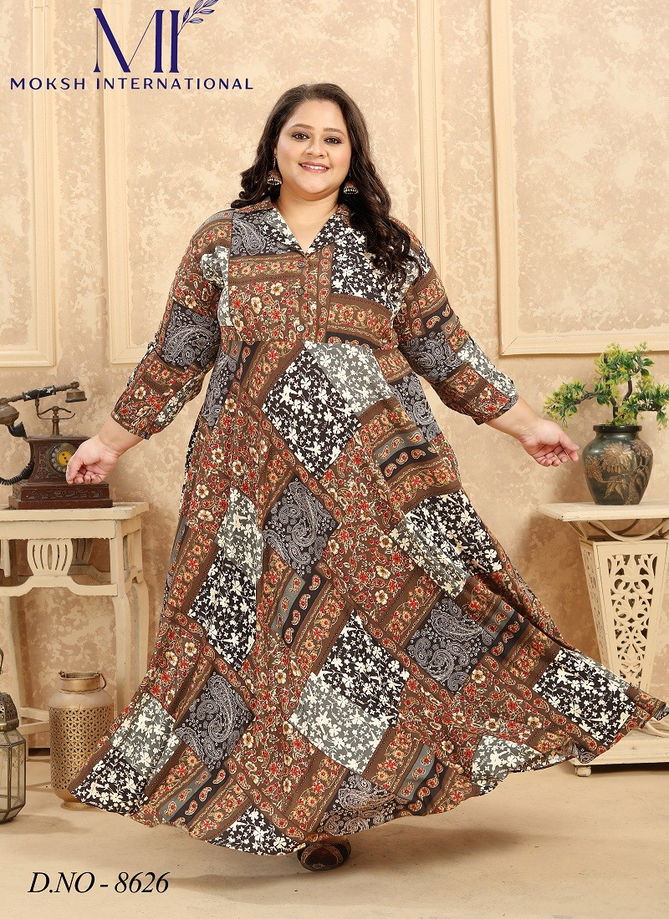 Plus Size Vol 2 By Moksh Premium Rayon Long Kurti With Pocket Catalog