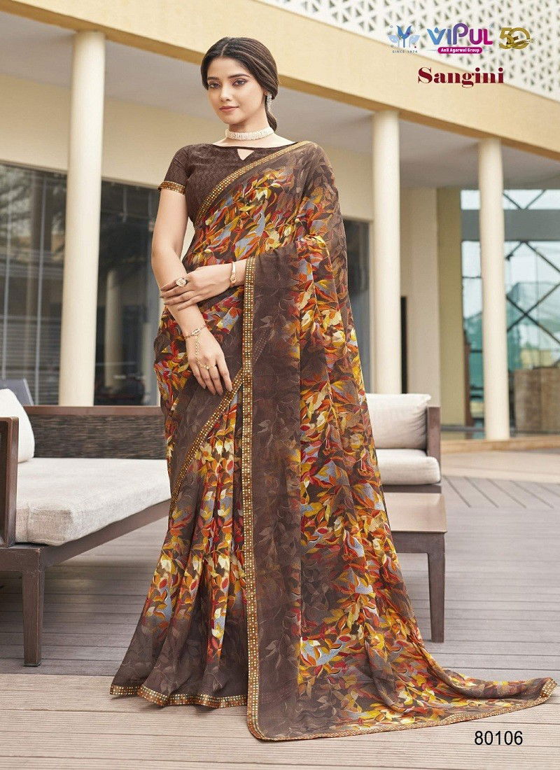 Sangini By Vipul Georgette Printed Daily Wear Sarees Wholesale Online