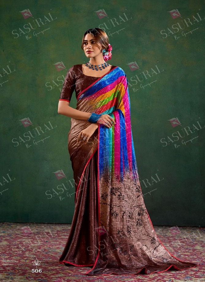 Sophia By Sasural Digital Printed Crape Jacquard Saree Exporters In India