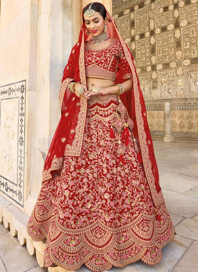 Cherry Red Colour Aanara 2 wholesale Bridal Lehenga Choli Catalog AA 113