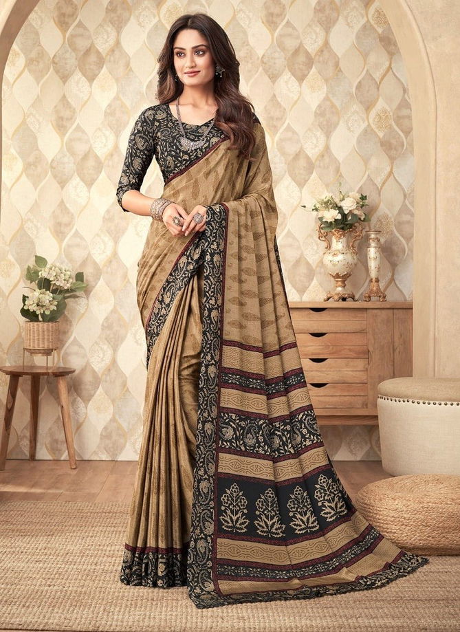 Chikoo Colour Vivanta Silk 20th Edition By Ruchi Printed Saree Catalog 23101 B