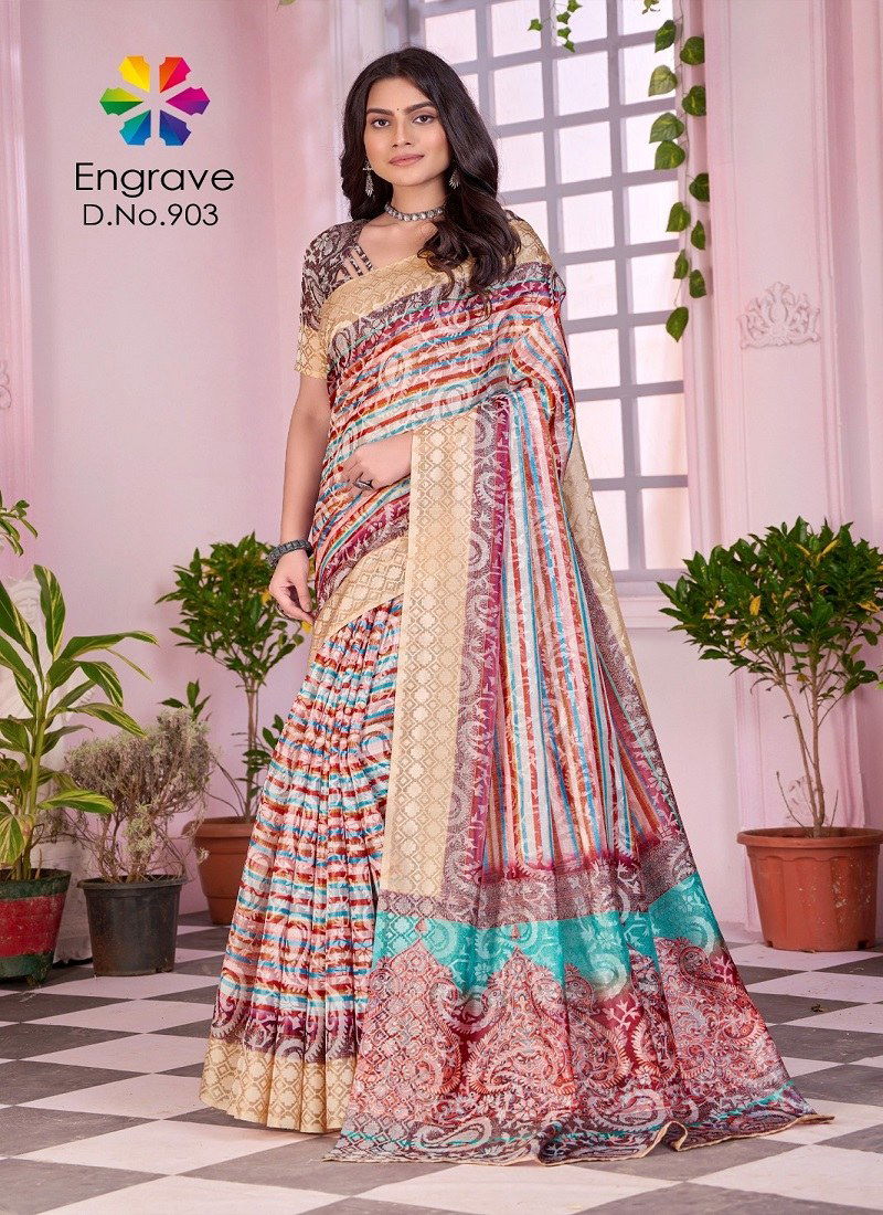 Engrave By Jivora Chanderi Silk Daily Wear Saree Suppliers In India