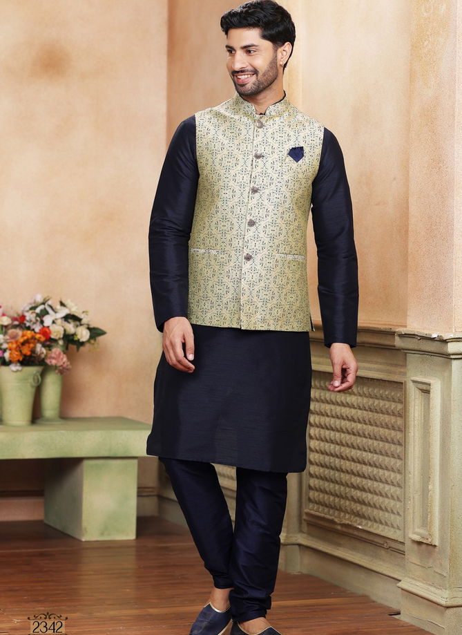 1576 Occasion Wear Mens Modi Jacket Kurta Pajama Catalog