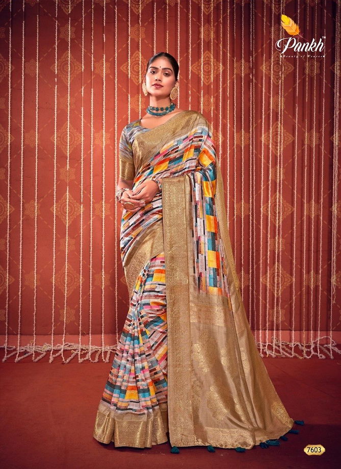 Swastik By Pankh Digital Printed Designer Saree Catalog