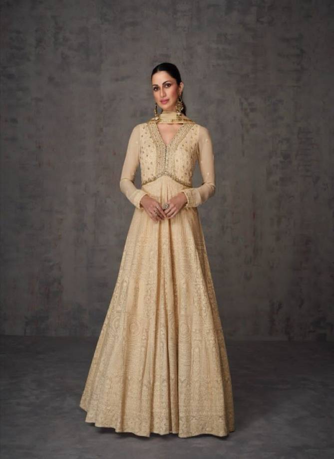 Ameena By Sayuri Georgette Embroidered Gown Wth Dupatta Catalog