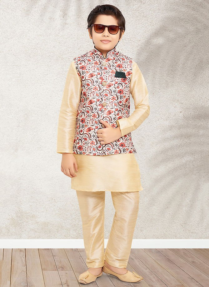 Cream Colour Ethnic Wear Wholesale Boys Wear Catalog 202