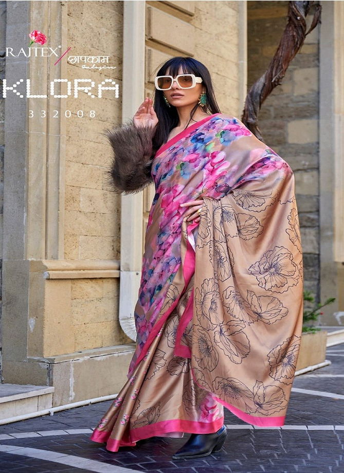 Klora By Rajtex Satin Crepe Printed Saree Catalog