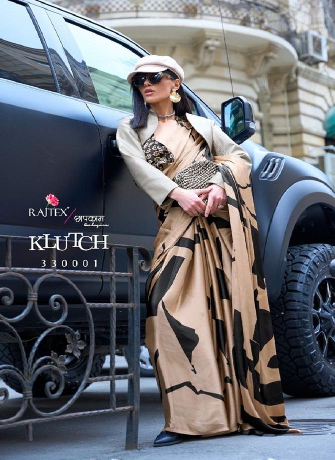 Klutch By Rajtex Japan Satin Print Saree Catalog