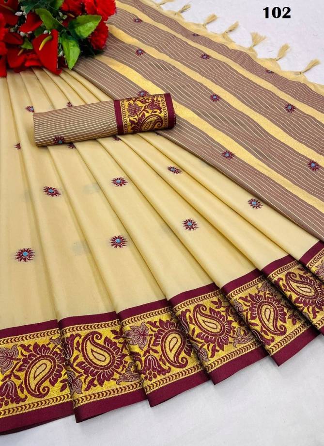 M AV 101 TO 108 Series Aura cotton Silk Wear Sarees Wholesale Online