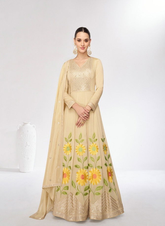 Marigold By Aashirwad Silk Gown With Dupatta Exporters In India