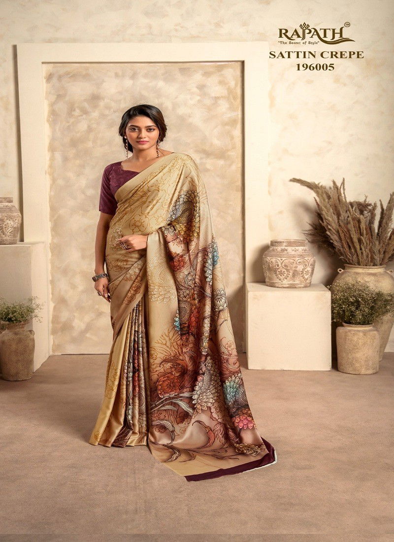 The Winter Lover By Rajpath Satin Silk Designer Saree Catalog