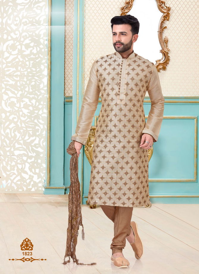 Eid Special Dupion Silk, Linen Cotton and Banarasi Silk Designer and Party Wear Dhoti style and Chdidar Style Kurta Collections