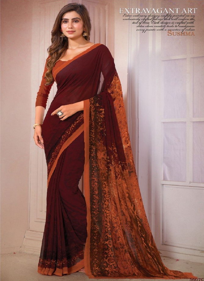 Craze 56 By Sushma Georgette Designer Saree Catalog 