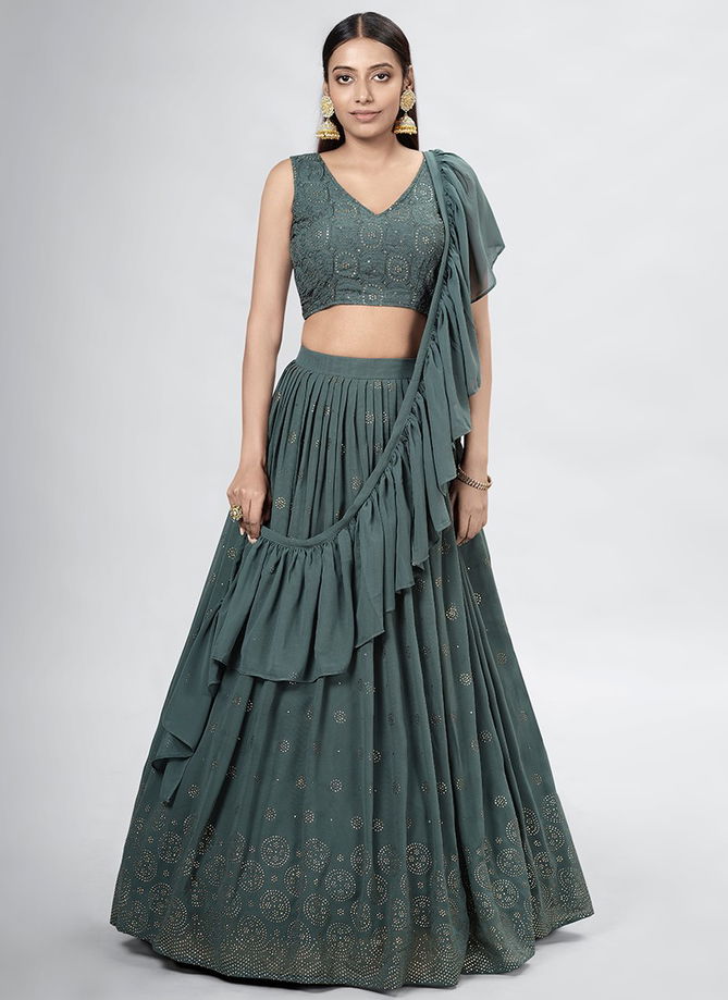 Dark Gray Colour Dressetive Vol 5 Wholesale Party Wear Lehenga Choli Catalog 11007