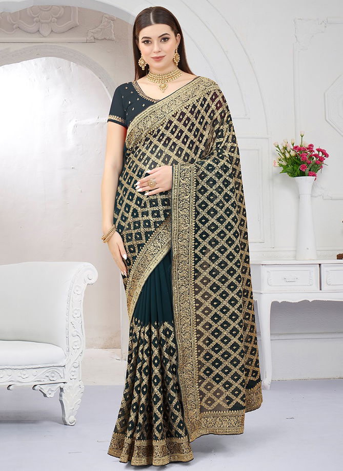 Dark Gray Colour Versatile Wholesale Designer Georgette Saree Catalog 1539