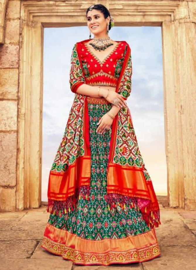 Dark Green And Red Colour Gajraj Wholesale Designer Lehenga Choli Catalog 8010