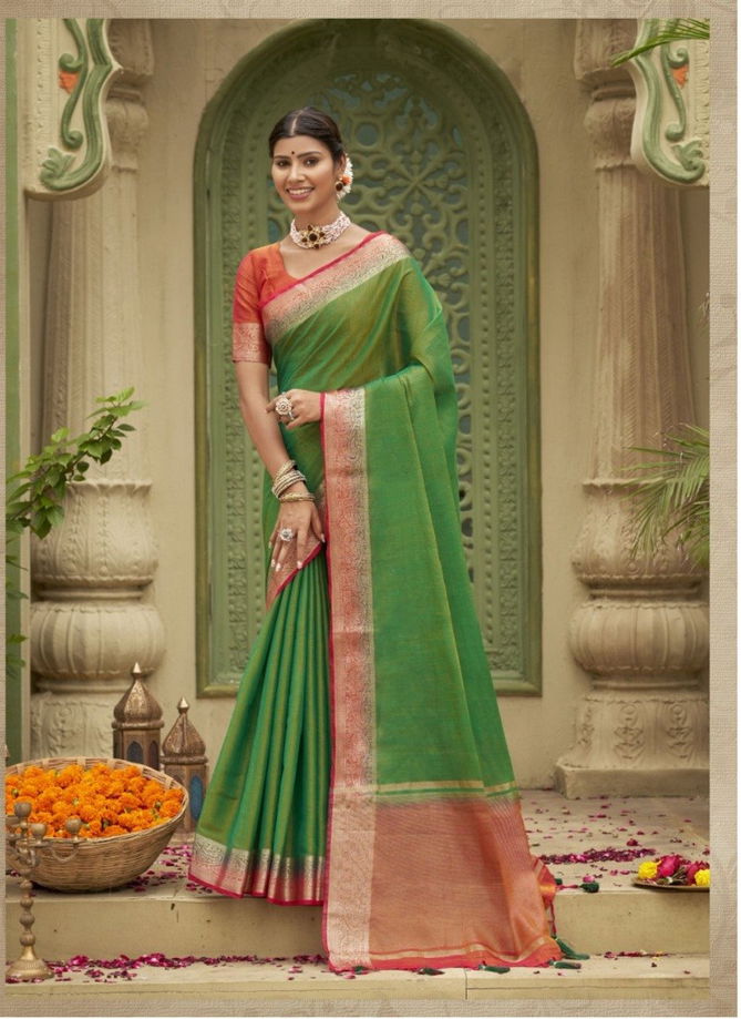 Dark Green Colour Anushka Vol 3 By Pankh Pure Silk Saree Catalog 6903