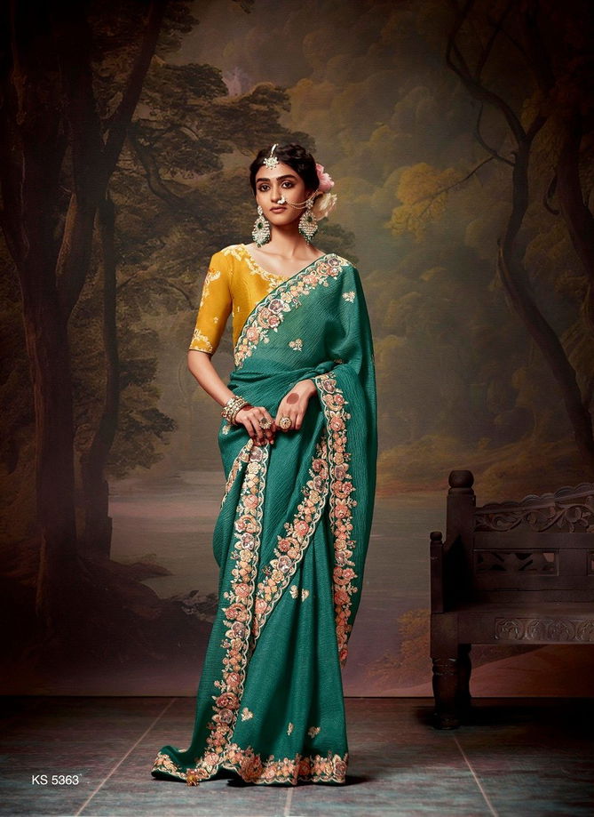 Naveli By Kimora Tissue Organza Weddding Wear Saree Suppliers In India