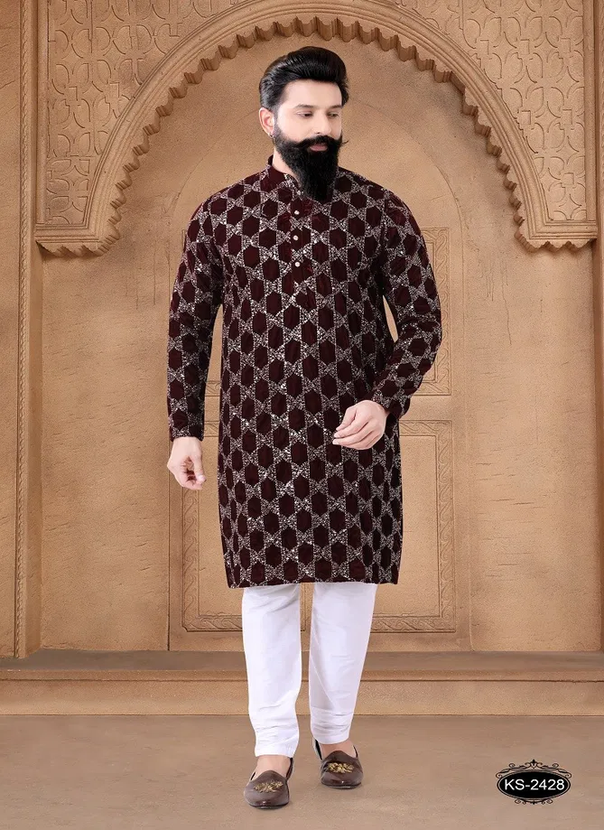 1632 Wedding Mens Wear Stright Kurta Pajama Wholesale Shop In Surat