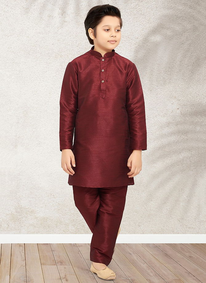 Dark Maroon Ethnic Wear Wholesale Boys Wear Catalog 221