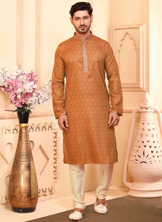 Dusty Mustard Ibaadat Wholesale Ethnic Wear Mens Kurta Pajama IBT KP 9