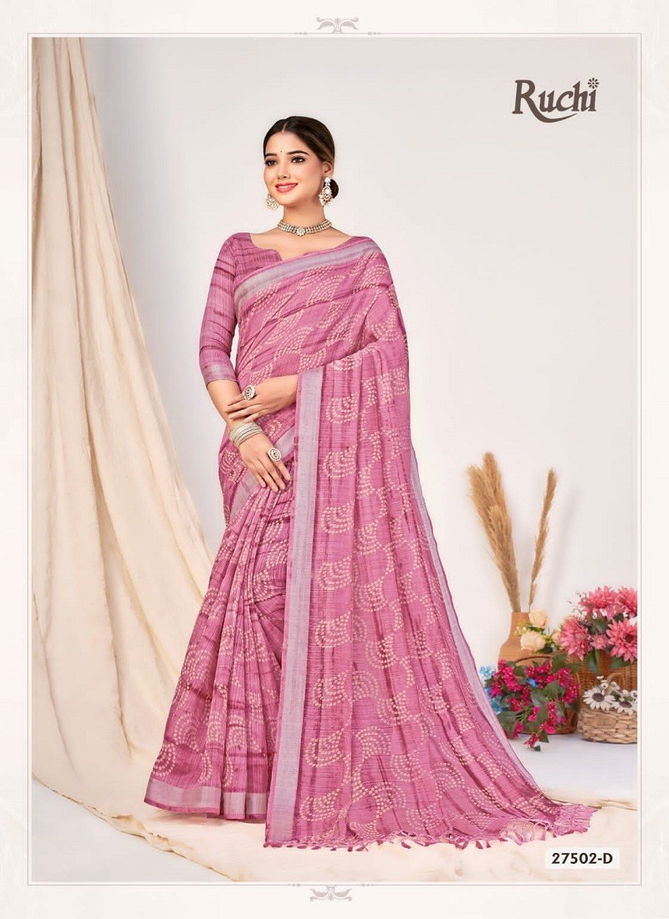 Aarushi By Ruchi Cotton Silk Printed Daily Wear Saree Wholesale Shop In Surat