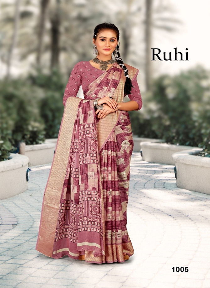 Ruhi By Mahamani 1001 TO 1006 Series Heavy moss Wear Sarees Wholesale Market In Surat