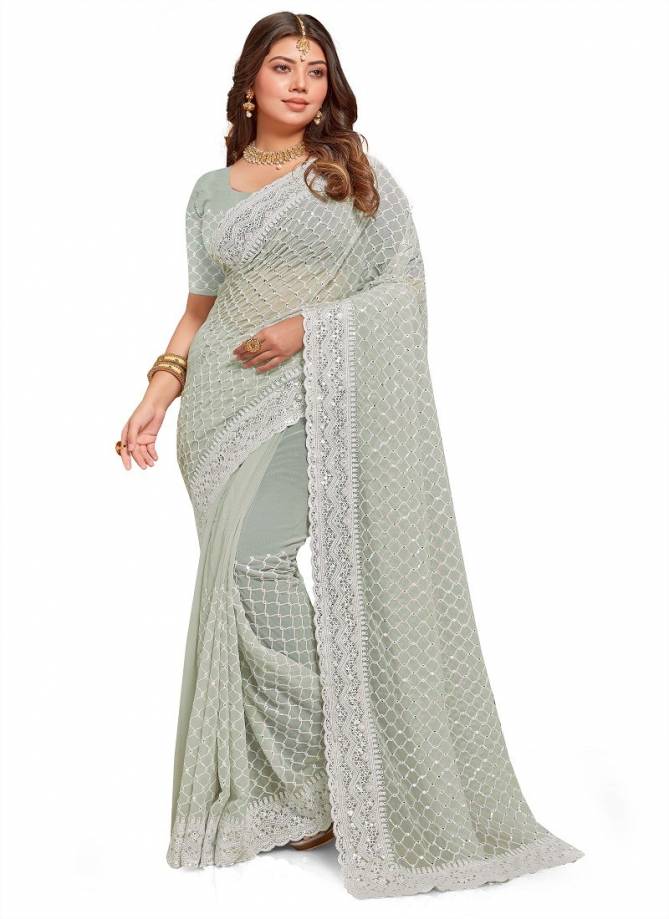 Anupama By Utsav Nari Embroidery Occasion Wear Saree Wholesale Online