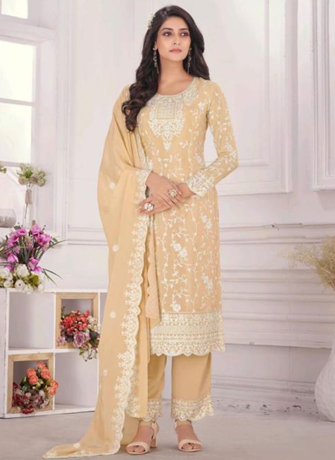 Dusty Yellow Colour Swati Swagat Party Wear Wholesale Designer Salwar Suits Catalog 3705