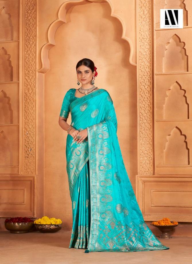 Banarasi Fusion Vol 2 By AV Satin Silk Wedding Wear Saree Exporters In India