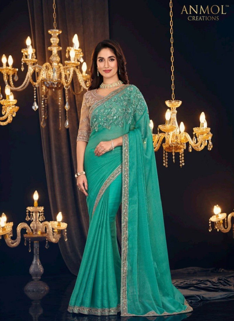 Elegance Vol 18 By Anmol Shimmer Georgette Designer Saree Wholesale Online