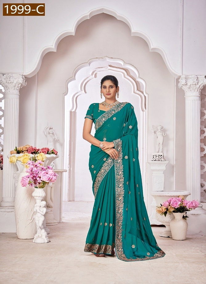 Jayshree 1999 A TO D Georgette Blooming Designer Wedding Saree Wholesalers In India