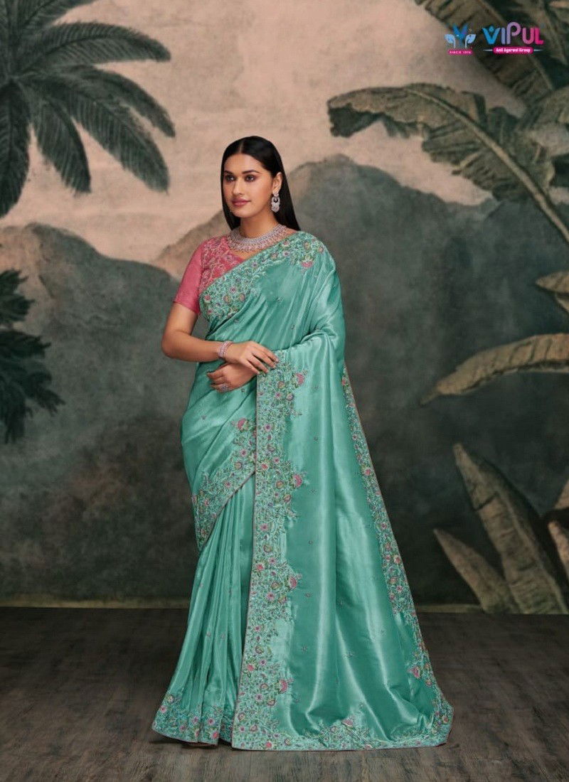 Zari By Vipul Organza Party Wear Saree Wholesale Shop In India