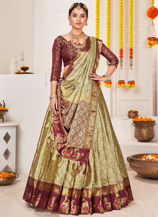 Golden Colour Banarasi Vol 2 Wholesale Designer Lehenga Choli Catalog 1297